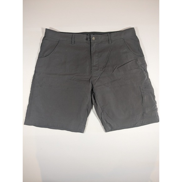 Prana Stretch Zion Hiking Shorts Mens 40x8 Black Iron Standard‎ Fit - Picture 1 of 8
